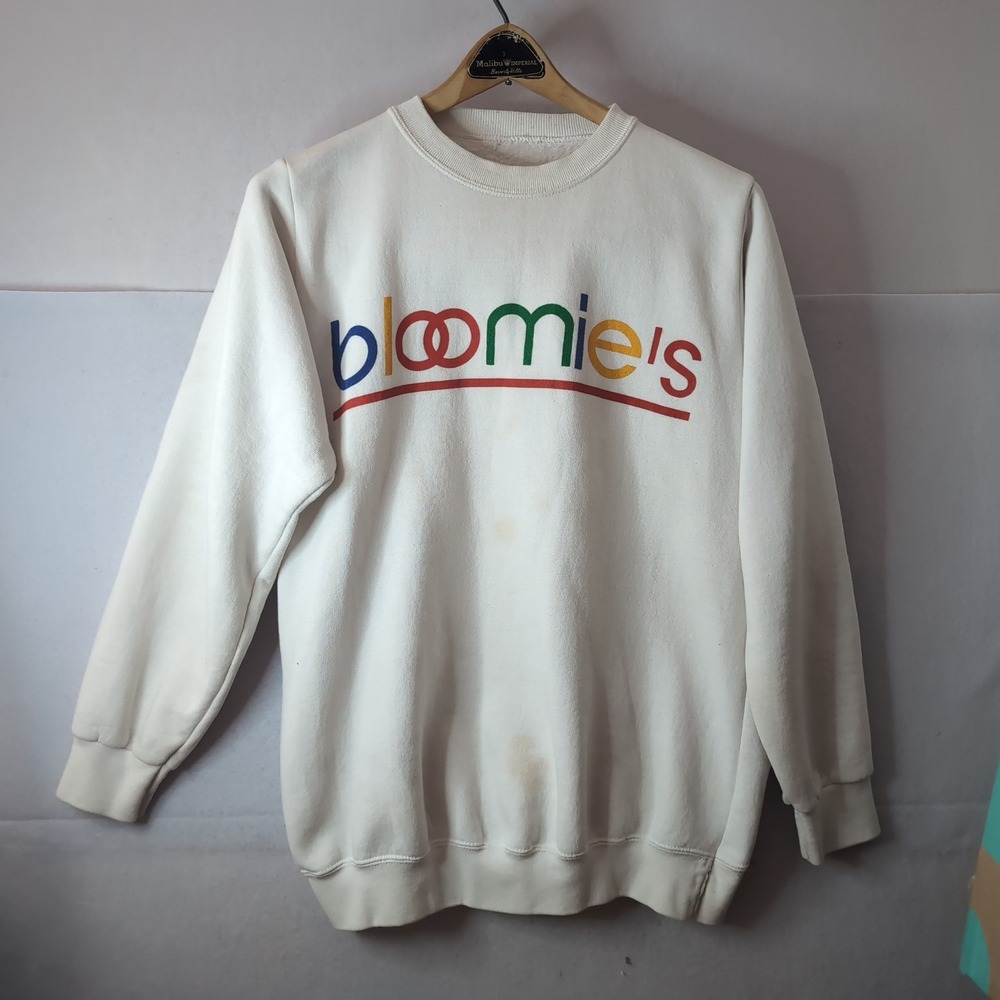 Vintage Bloomies Bloomingdales Sweatshirt White Colorful Logo Crewneck Pullover